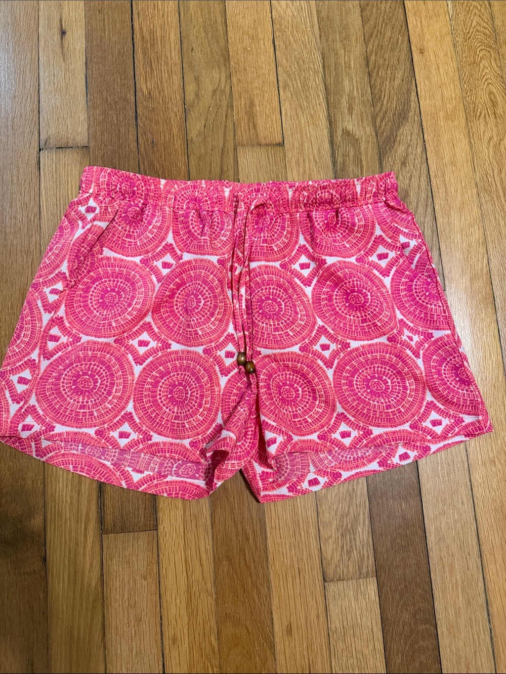 All For Color Pink Circle-Print Drawstring Bermudas